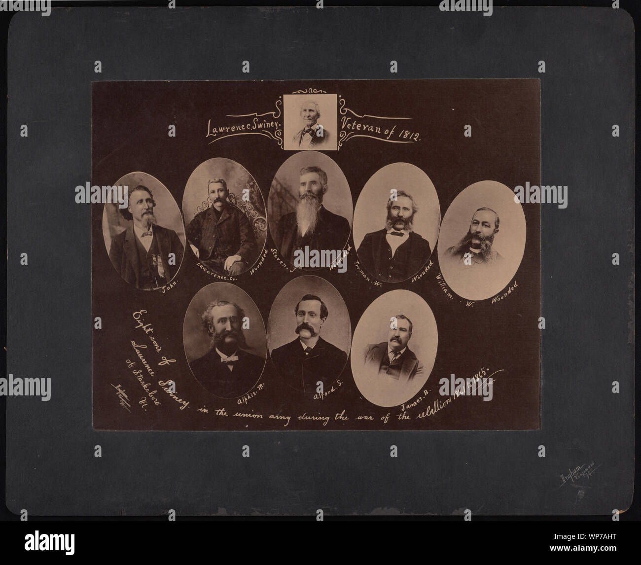 Lawrence Swiney [d. h. Swinyer], Veteran von 1812 acht Söhne von Lawrence Swiney [d. h. Swinyer] Starksboro, Vt, in der Union Armee während des Krieges der Rebellion 1861 bis 1865 // Ingham, Vergennes, Vt. Stockfoto