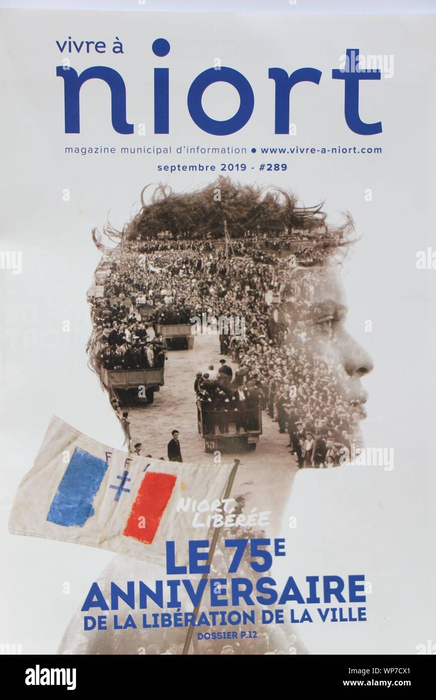 Freitag, 6. September 2019, zum 75. Jahrestag der Befreiung von Niort Stockfoto