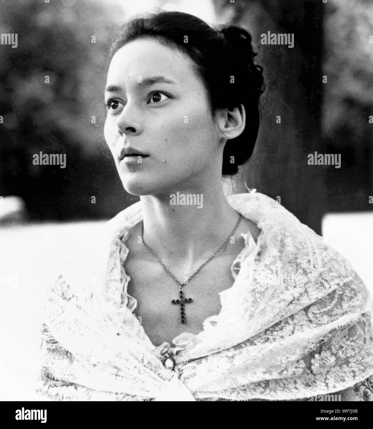 Meg Tilly, auf dem der Film "valmont", Foto von Jaromír Komárek, Orion Pictures, 1989 Stockfoto
