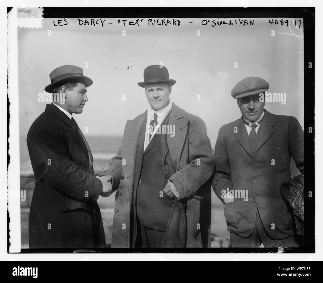Les Darcy, Tex Rickard, O'Sullivan Stockfoto