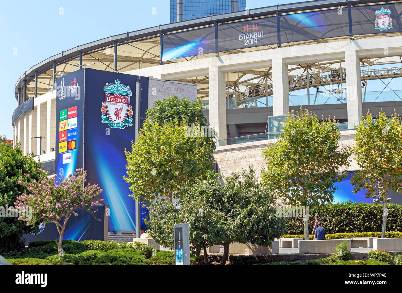 Björk Vodafone Park Stadium und Liverpool Tag vor dem UEFA Super Cup Final 2019. Stockfoto