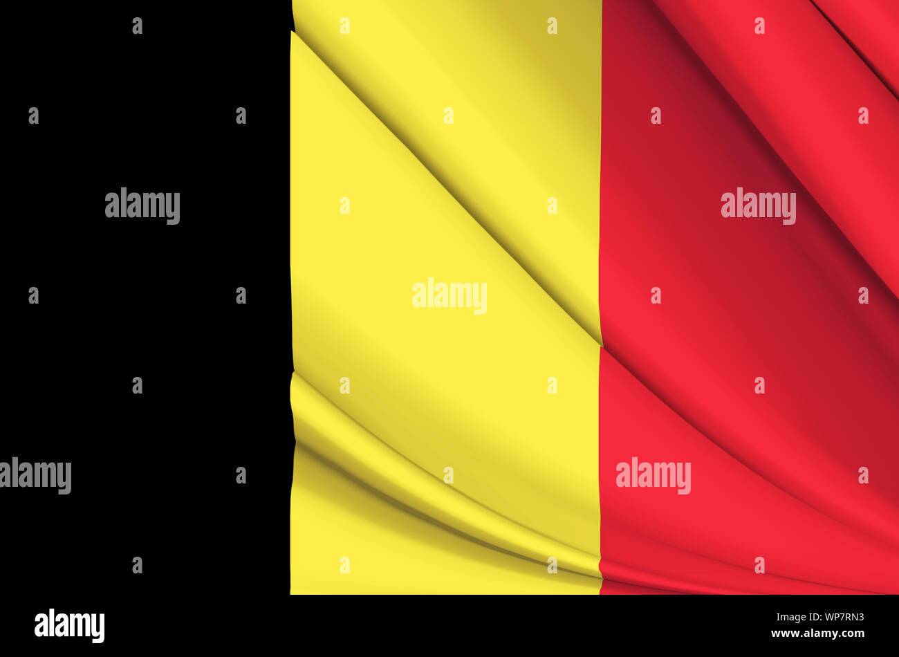 Belgien wehende Flagge Abbildung. Länder in Europa. Perfekt für Hintergrund und Textur. Stockfoto