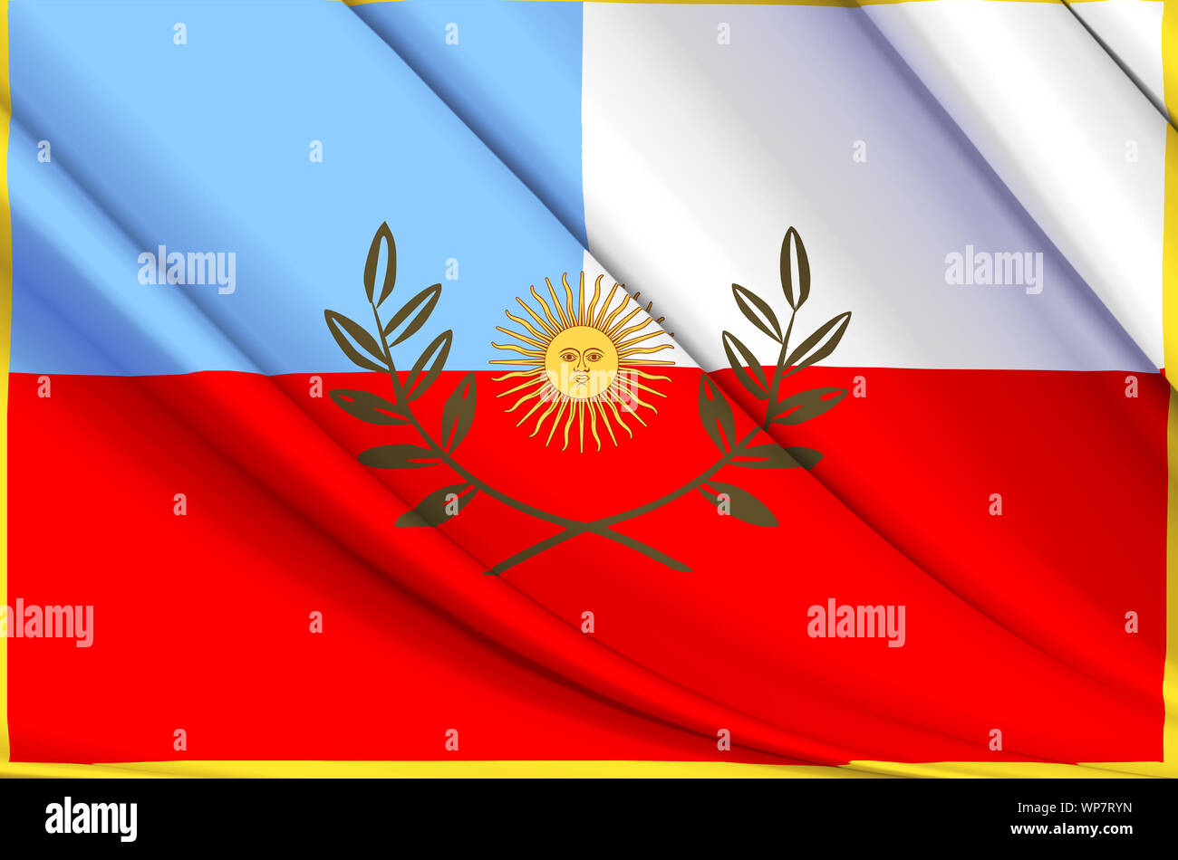 Catamarca wehende Flagge Abbildung. Regionen in Argentinien. Perfekt für Hintergrund und Textur. Stockfoto