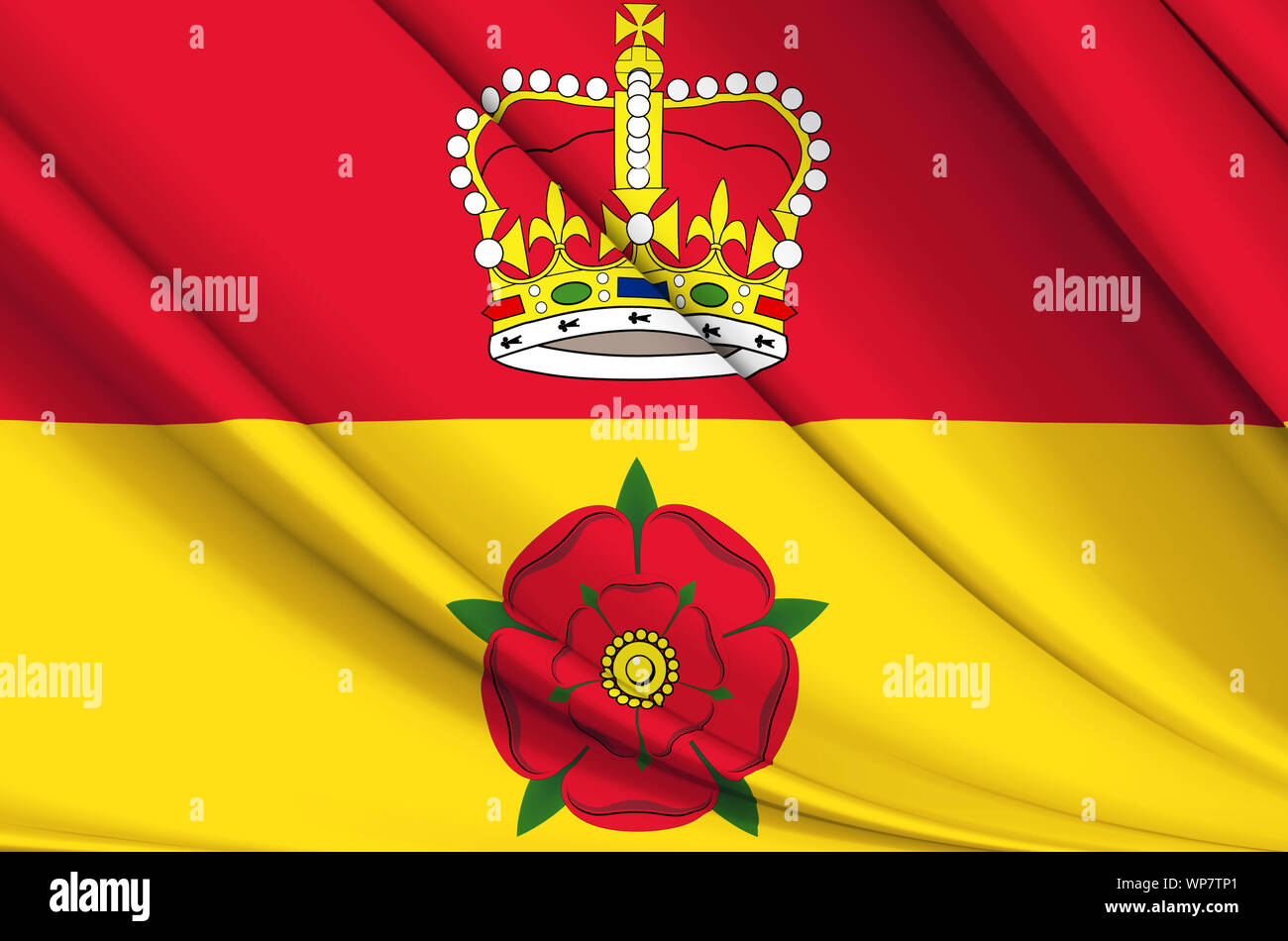 Hampshire wehende Flagge Abbildung. Regionen von England und Großbritannien. Perfekt für Hintergrund und Textur. Stockfoto