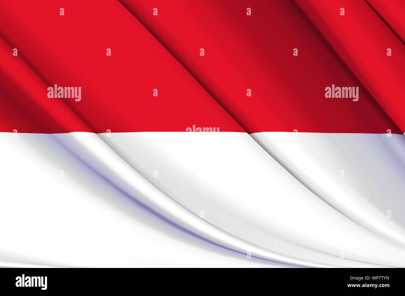 Indonesien wehende Flagge Abbildung. Länder Asiens. Perfekt für Hintergrund und Textur. Stockfoto