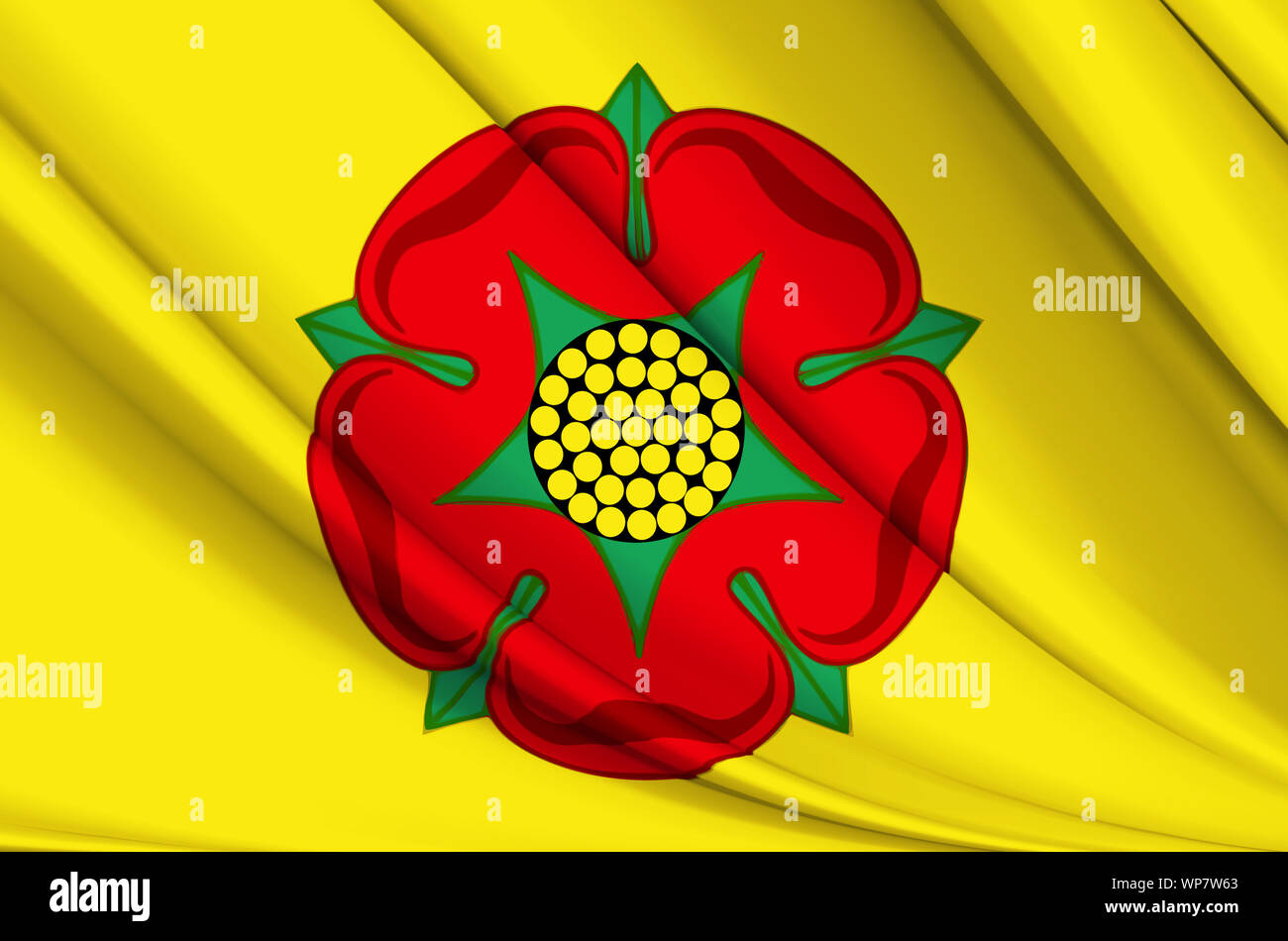 Lancashire wehende Flagge Abbildung. Regionen von England und Großbritannien. Perfekt für Hintergrund und Textur. Stockfoto