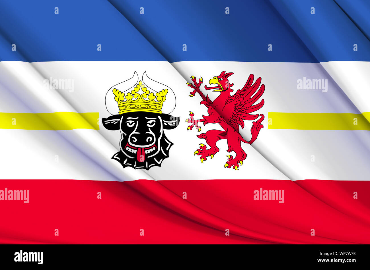 Mecklenburgvorpommern wehende Flagge Abbildung. Bundesrepublik