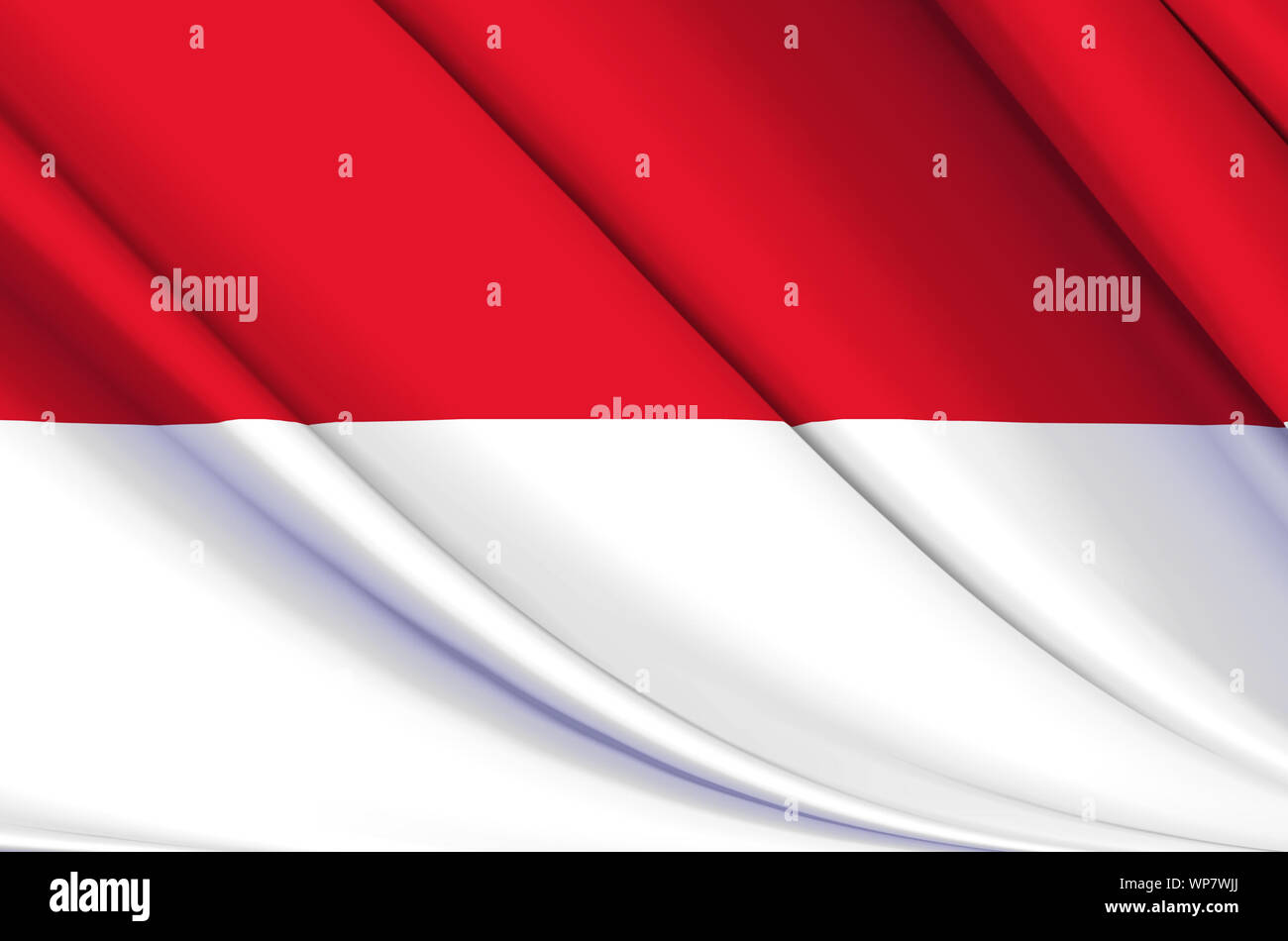 Monaco wehende Flagge Abbildung. Länder in Europa. Perfekt für Hintergrund und Textur. Stockfoto