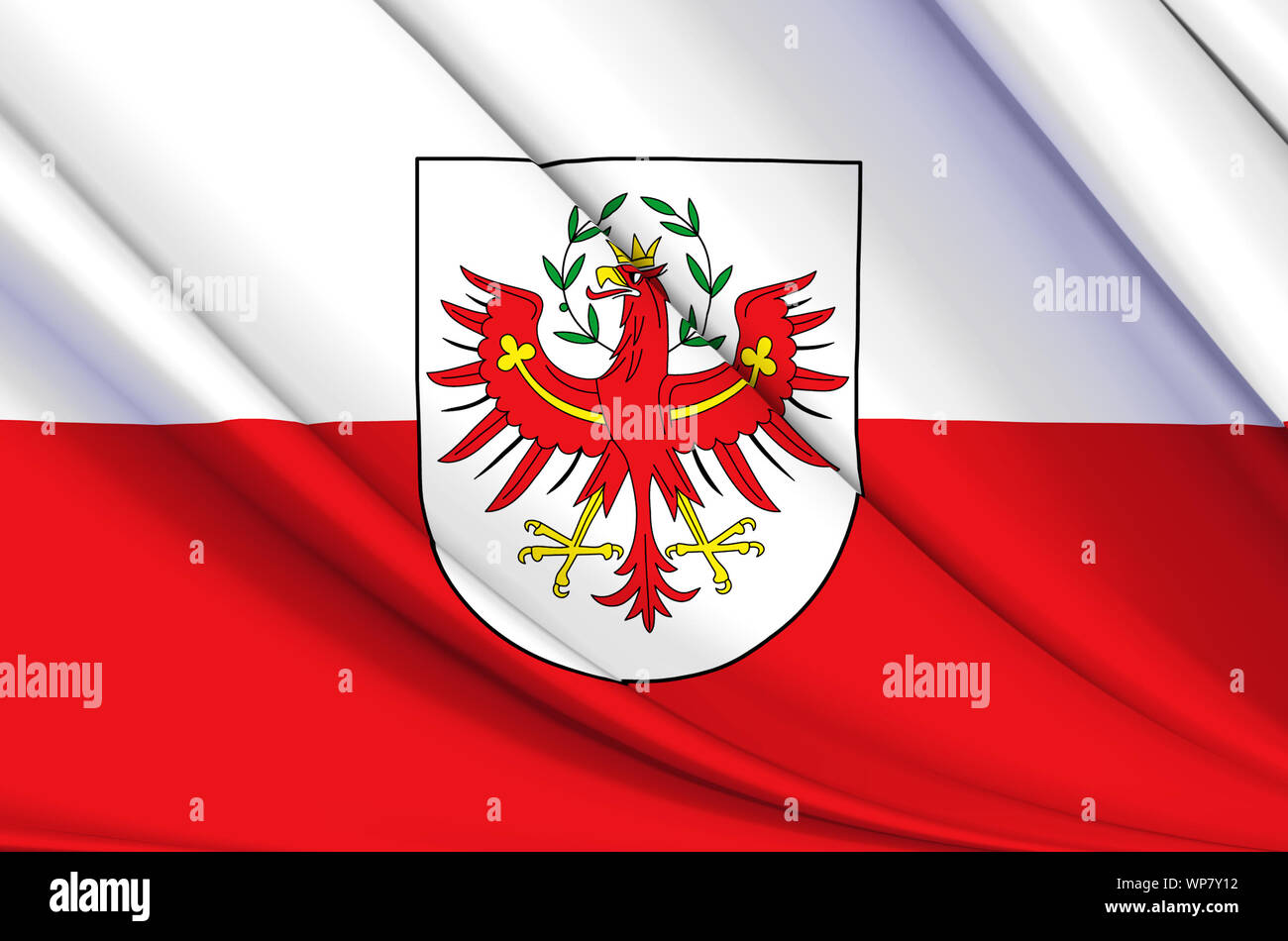 Tirol wehende Flagge Abbildung. Regionen Österreichs. Perfekt für Hintergrund und Textur. Stockfoto