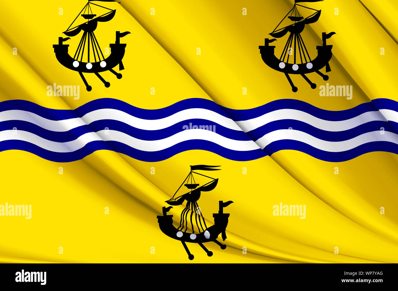 Western Isles Rat wehende Flagge Abbildung. Regionen von England und Großbritannien. Perfekt für Hintergrund und Textur. Stockfoto