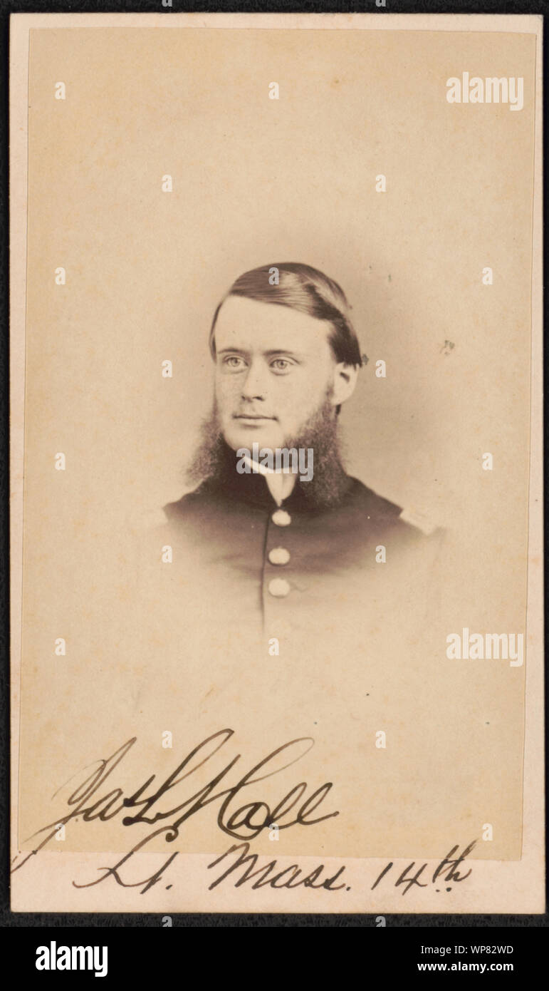 Leutnant James L. Hall von Co.L, 1 Massachusetts schwere Artillerie Regiment in Uniform/R.W. Addis, Fotograf, 308 Penna. Avenue, Washington, D.C Stockfoto