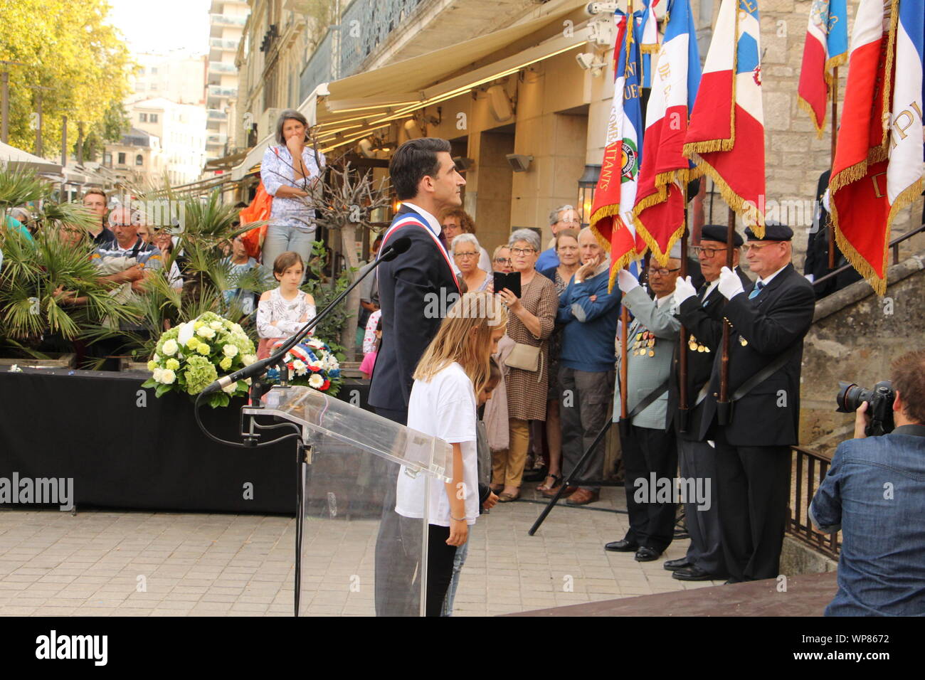 Freitag, 6. September 2019, zum 75. Jahrestag der Befreiung von Niort Stockfoto