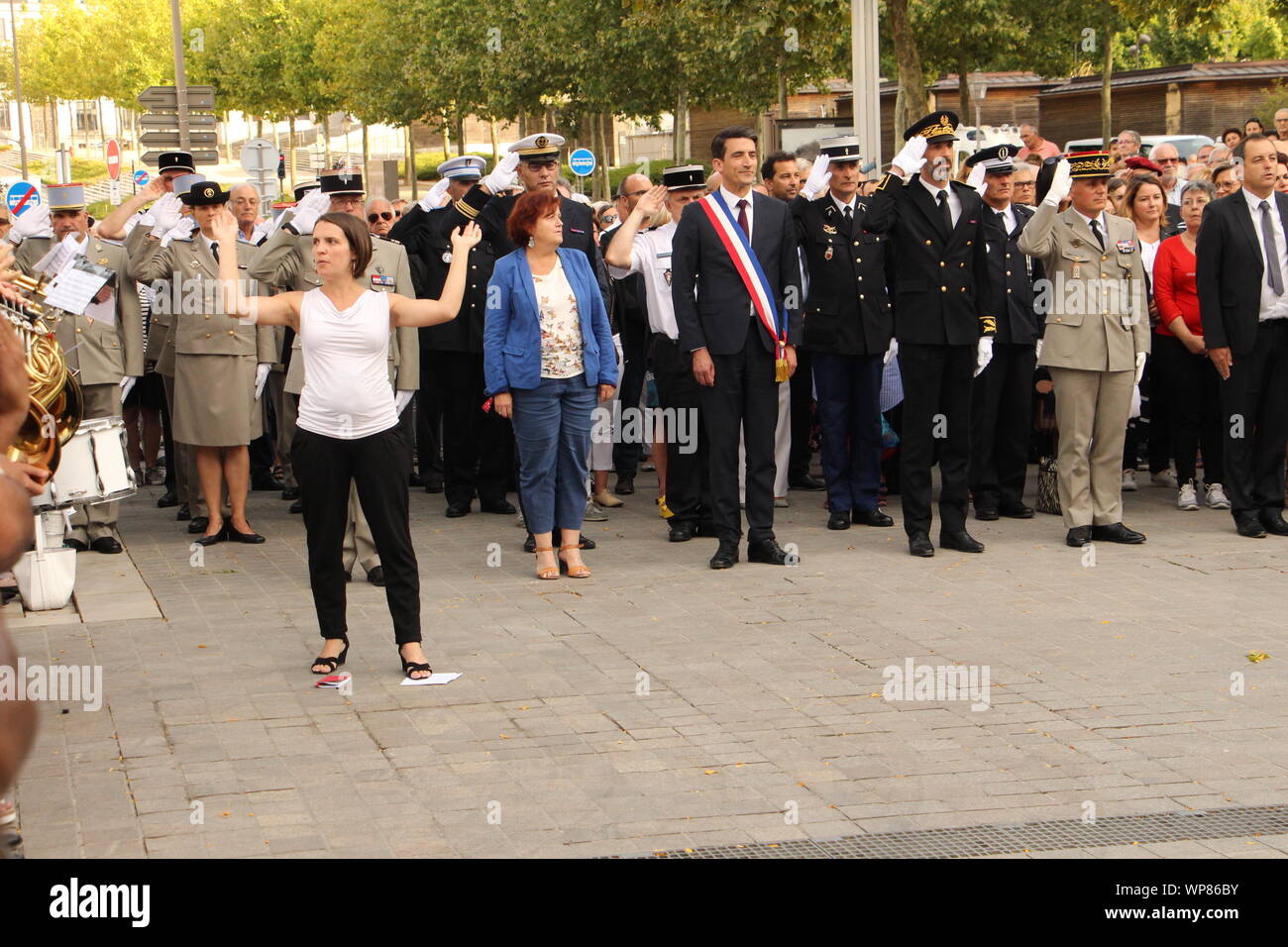 Freitag, 6. September 2019, zum 75. Jahrestag der Befreiung von Niort Stockfoto
