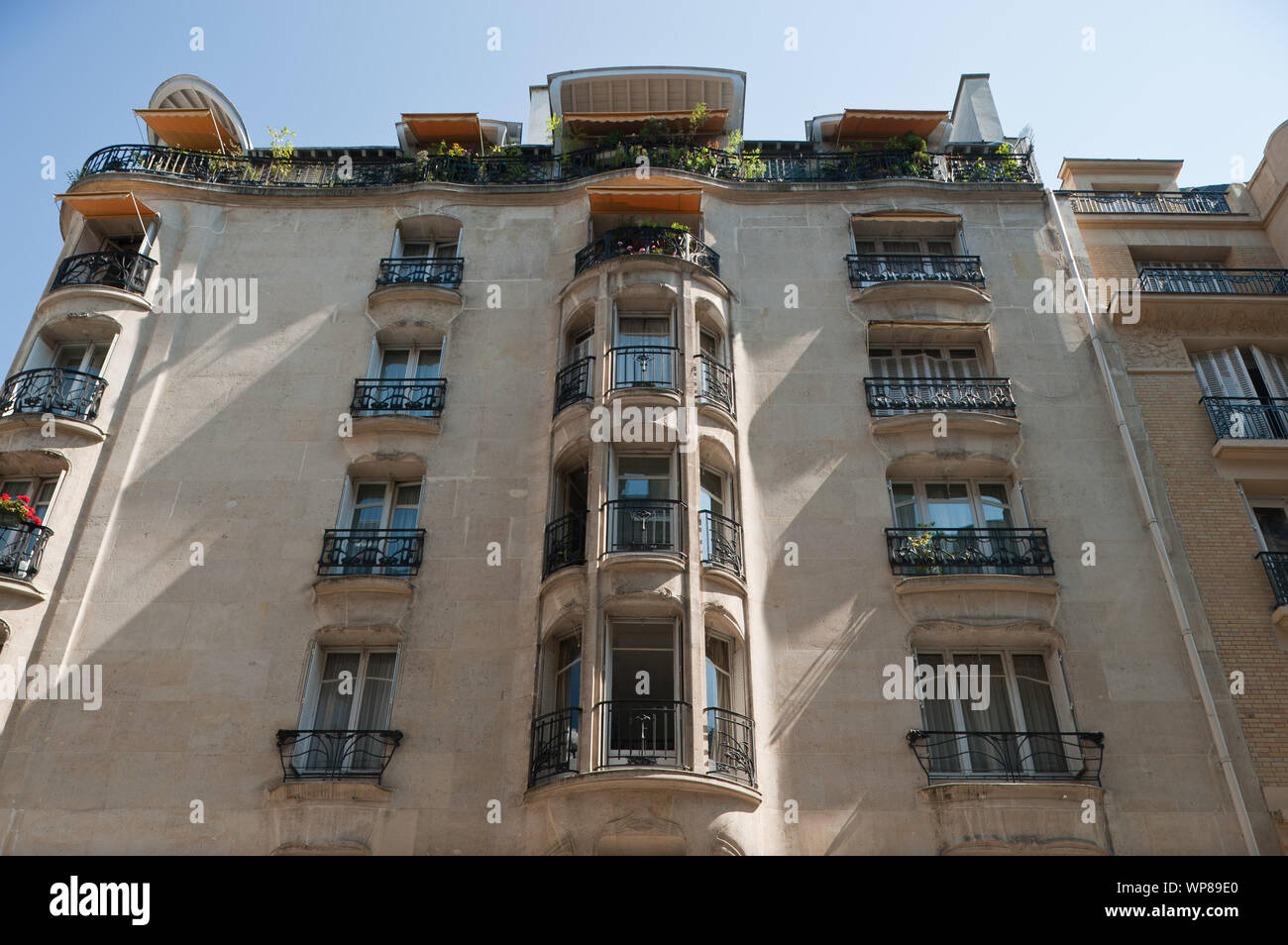 Paris, Architektur, Hector Guimard, Ensemble 17,19,21 Rue La Fontaine, 8,10 Rue Agar, 43 Rue Gros, 1910-1912 Stockfoto