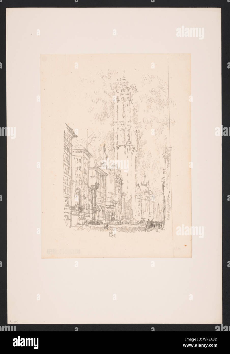 Lithographien von New York im Jahr 1904 gezeichnet von Joseph Pennell. Nr. 12, die Mal Gebäude/J. Steffi. Stockfoto