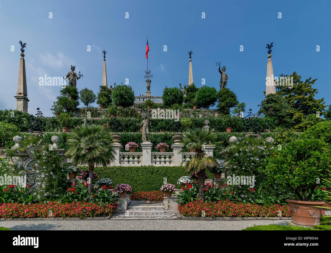 Die wunderschönen italienischen Gärten der Isola Bella, Lago Maggiore, Italien Stockfoto