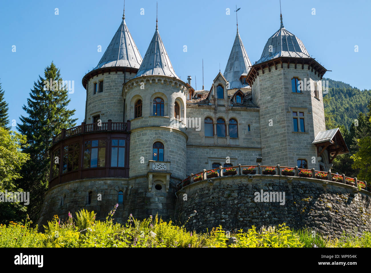 Savoia Schloss, Gaby, Aosta, Aostatal, Italien Stockfoto