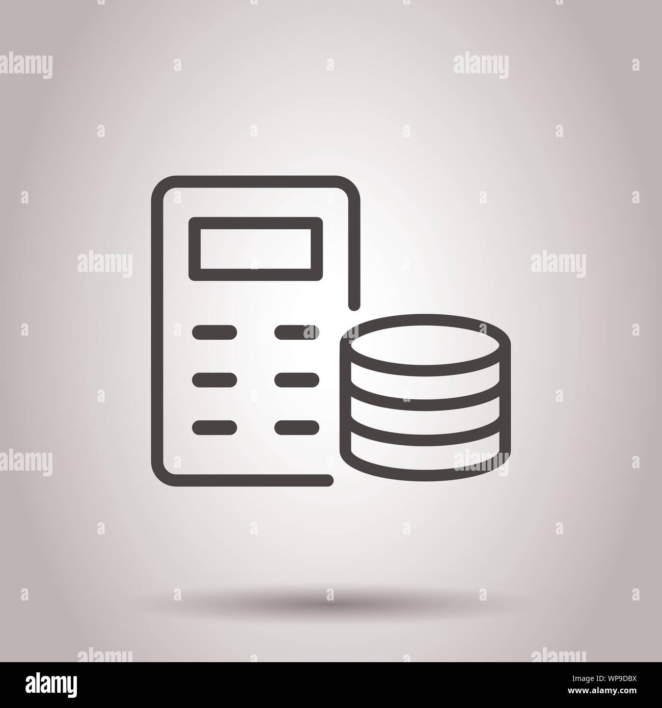 Geld Berechnung Symbol im flachen Stil. Haushalt banking Vector Illustration auf isolierte Hintergrund. Finanzielle zahlung Geschäftskonzept. Stock Vektor