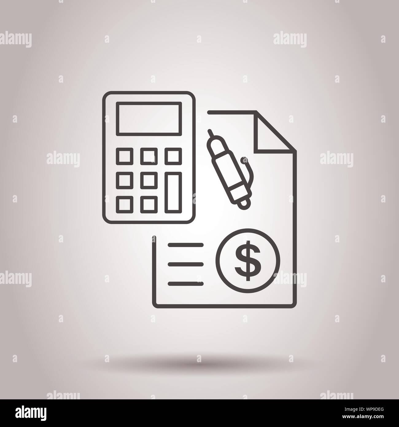 Geld Berechnung Symbol im flachen Stil. Haushalt banking Vector Illustration auf isolierte Hintergrund. Finanzielle zahlung Geschäftskonzept. Stock Vektor