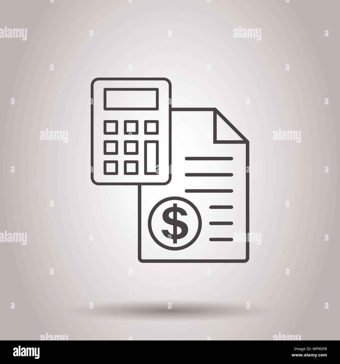 Geld Berechnung Symbol im flachen Stil. Haushalt banking Vector Illustration auf isolierte Hintergrund. Finanzielle zahlung Geschäftskonzept. Stock Vektor