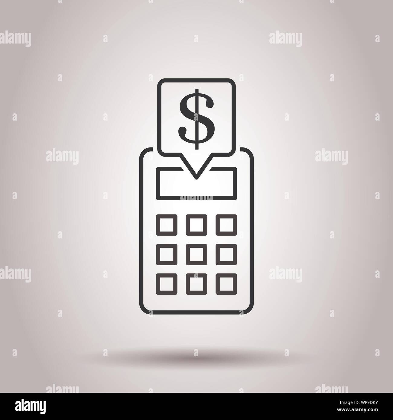 Geld Berechnung Symbol im flachen Stil. Haushalt banking Vector Illustration auf isolierte Hintergrund. Finanzielle zahlung Geschäftskonzept. Stock Vektor