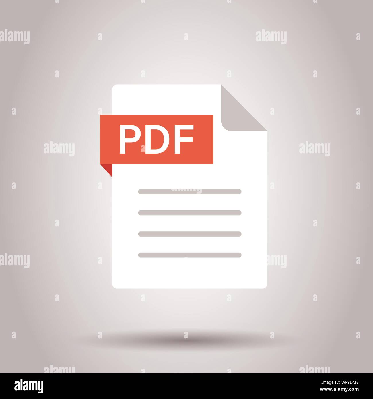 Pdf-Symbol im flachen Stil. Dokument text Vector Illustration auf isolierte Hintergrund. Archiv Business Konzept. Stock Vektor