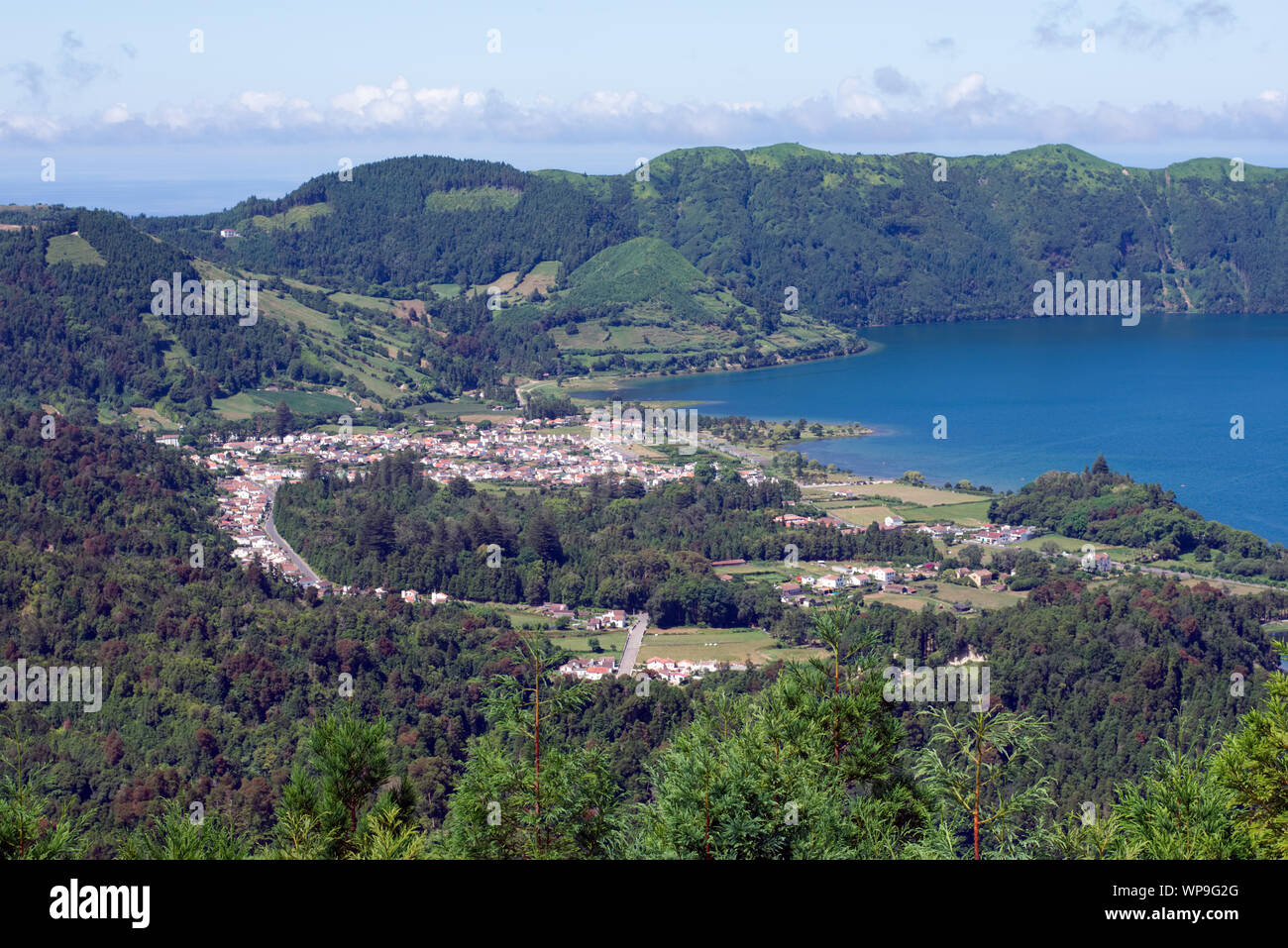 "Vista do Rei' Viewpoint - Sete Cidades, Azoren Stockfoto