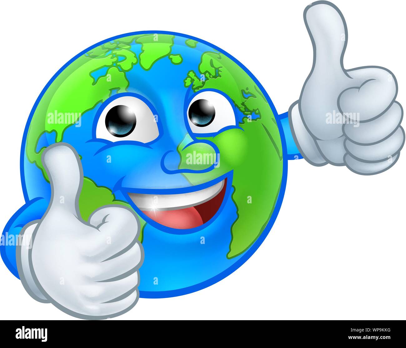 Earth Globus Welt Maskottchen Zeichentrickfigur Stock Vektor