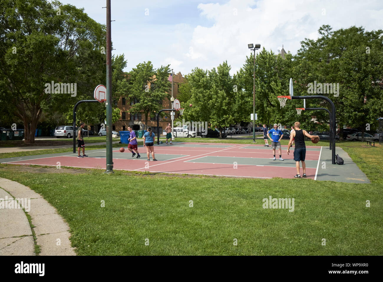Wicker Park Nachbarschaft Sport Basketball Chicago Illinois USA Stockfoto