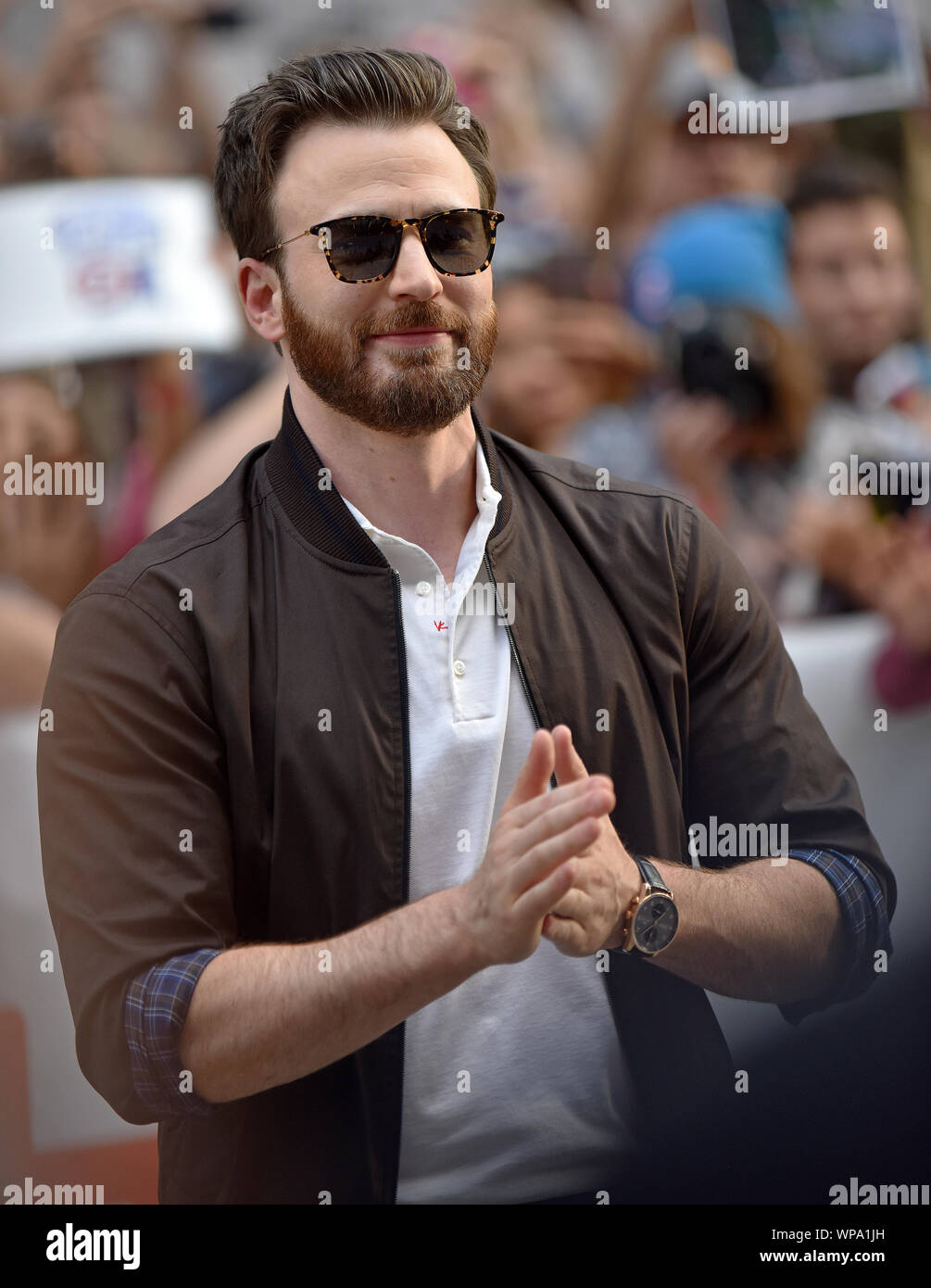 Toronto, Kanada. 08 Sep, 2019. Chris Evans kommt für die Weltpremiere von "Messer Aus' an die Prinzessin von Wales Theater während der Toronto International Film Festival in Toronto, Kanada, am Samstag, den 7. September 2019. Foto von Chris Kauen/UPI Quelle: UPI/Alamy leben Nachrichten Stockfoto