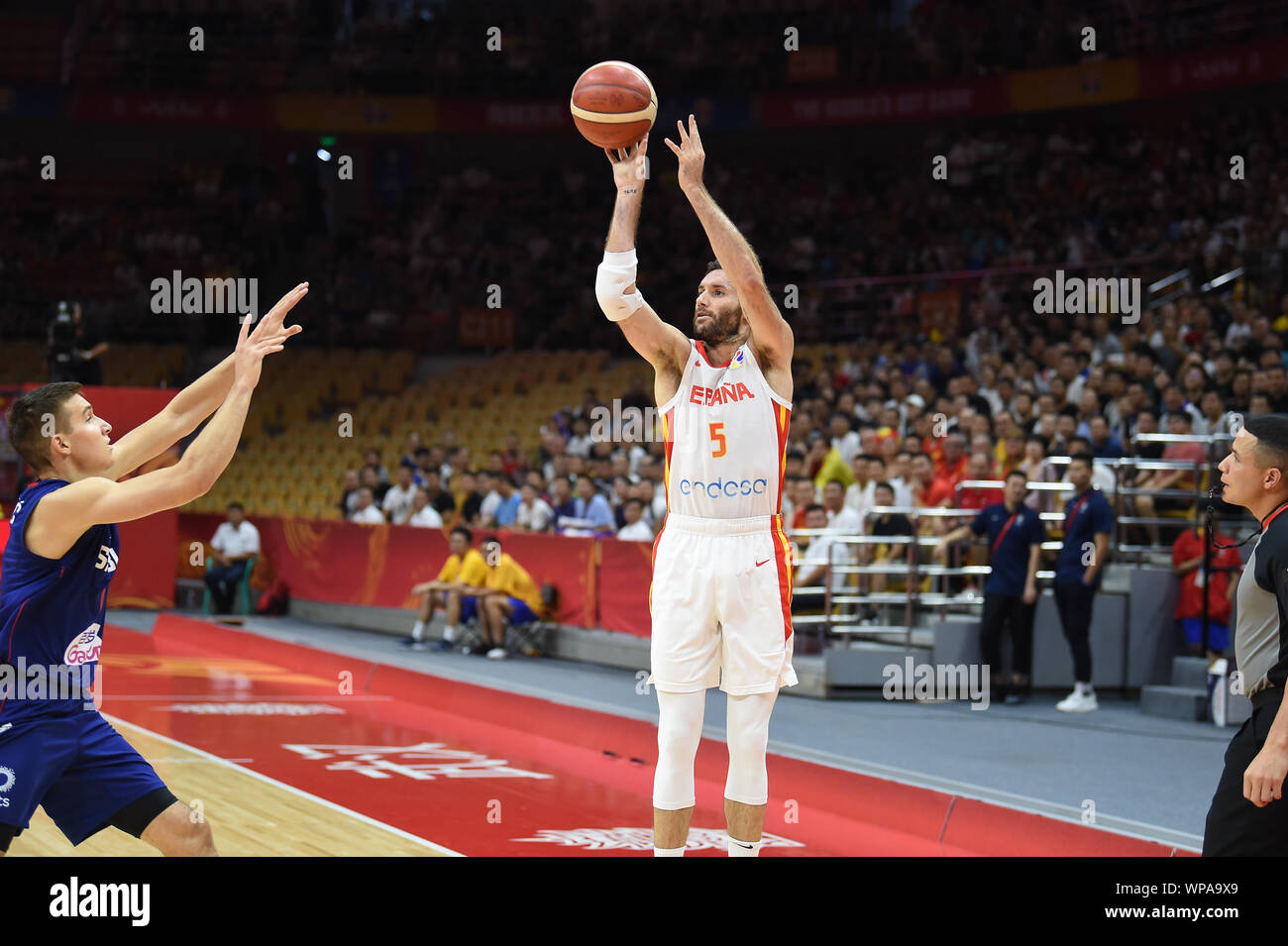 Wuhan (Cina), Italien, 08. September 2019, Rudy Fernandez während China Basketball WM 2019 - Spanien Vs Serbien - iternational Basketball Teams - Credit: LPS/Massimo Matta/Alamy leben Nachrichten Stockfoto