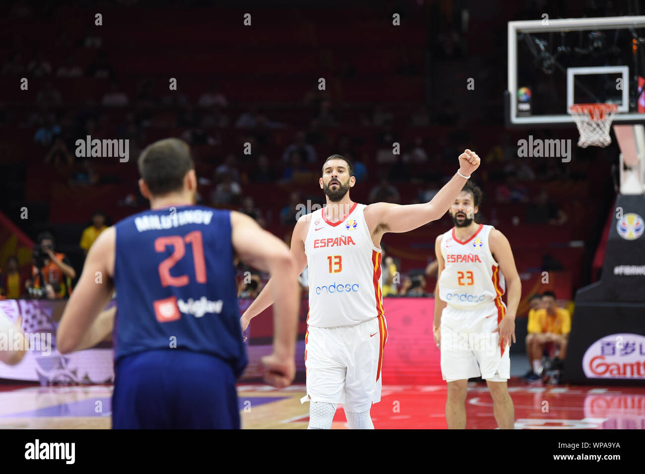 Wuhan (Cina), Italien, 08. September 2019, MARC GASOL während China Basketball WM 2019 - Spanien Vs Serbien - iternational Basketball Teams - Credit: LPS/Massimo Matta/Alamy leben Nachrichten Stockfoto