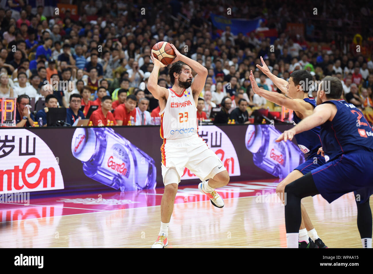 Wuhan (Cina), Italien, 08. September 2019, SERGIO LLULL während China Basketball WM 2019 - Spanien Vs Serbien - iternational Basketball Teams - Credit: LPS/Massimo Matta/Alamy leben Nachrichten Stockfoto