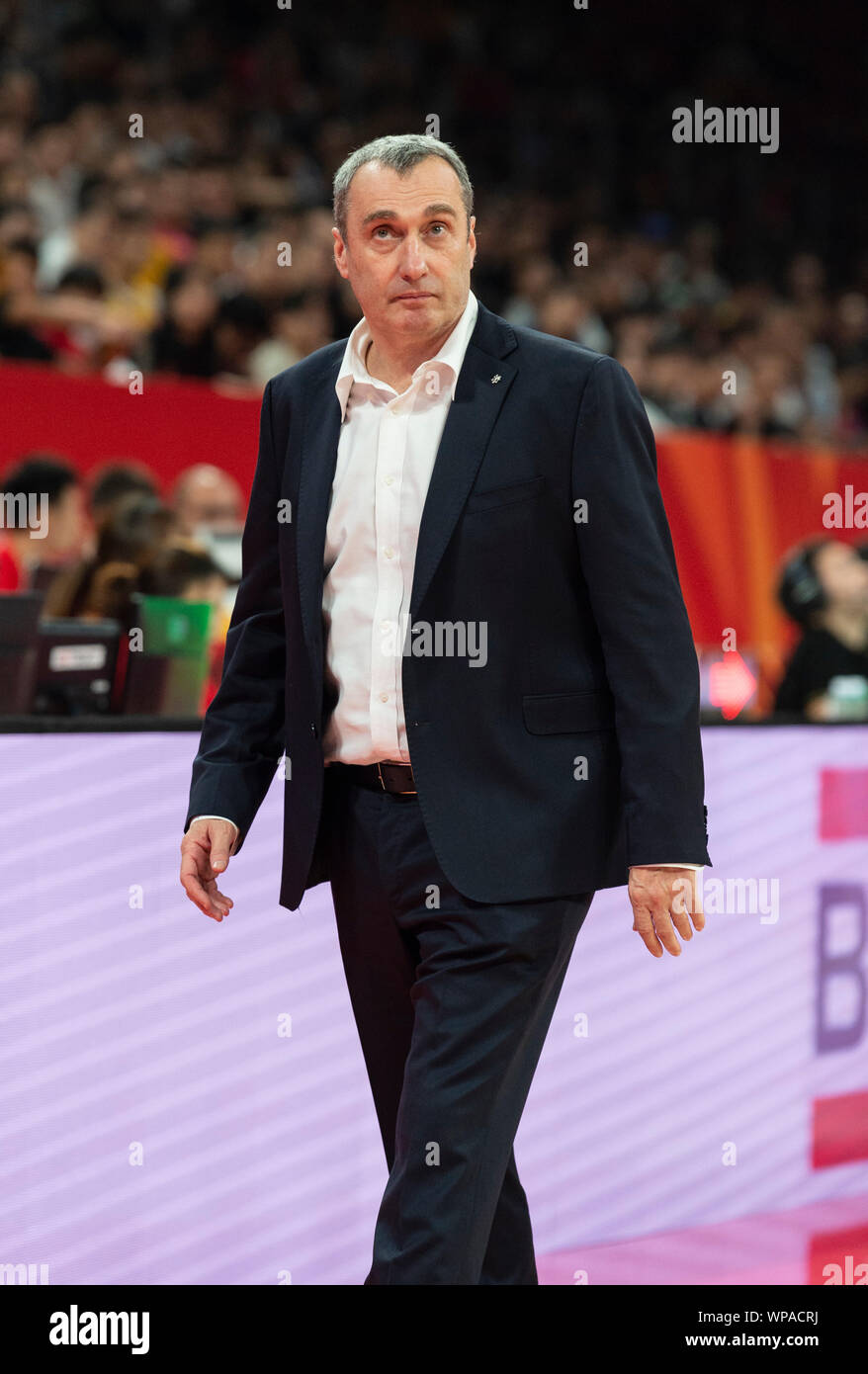 FIBA Basketball WM 2019 in China. Brasil vs Tschechien FIBA Wm 2019 Basketball Shenzhen. Der Tschechischen Republik Reisebus, Ronen GINZBURG, Stockfoto