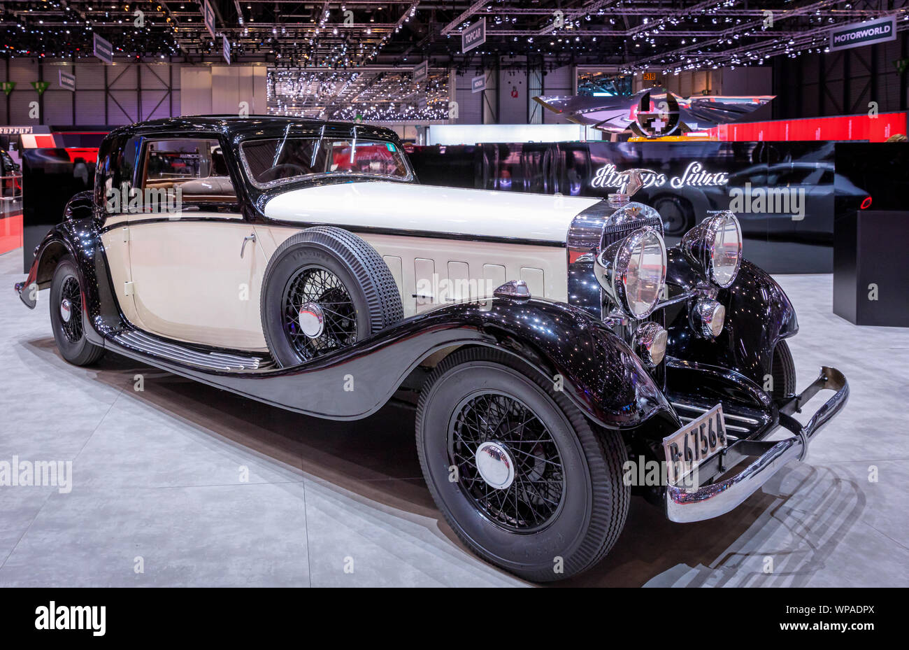 Retro auto Hispano Suiza K6, Genfer Autosalon, Genf, Schweiz Stockfoto