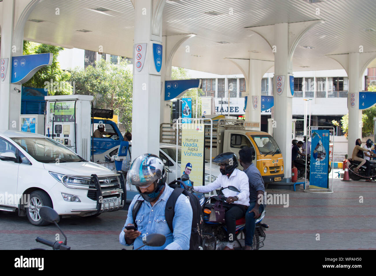 Bharath Petroleum Tankstellen in Chennai Stockfoto