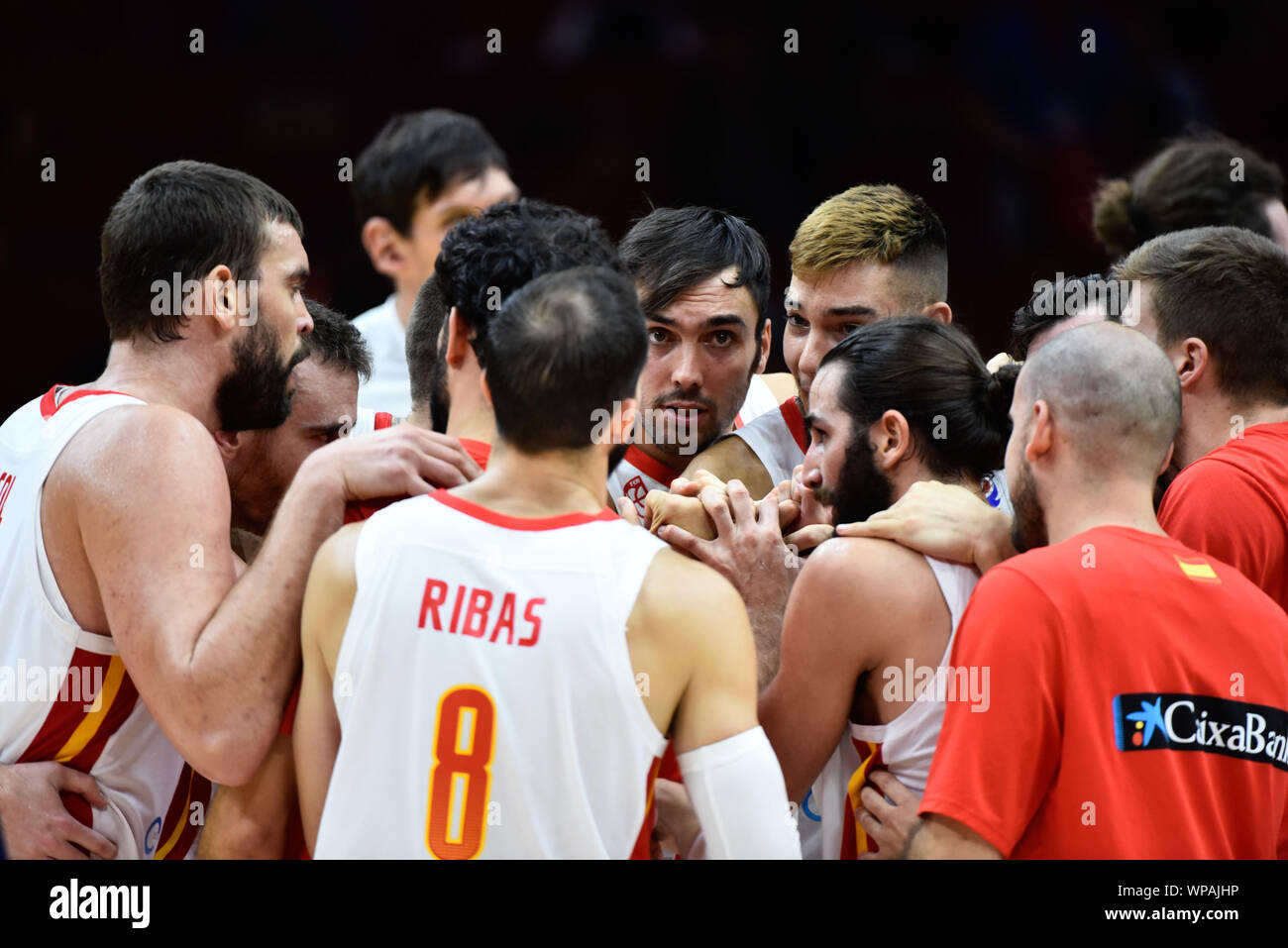 Wuhan (Cina), Italien, 08. September 2019, Spanien während China Basketball WM 2019 - Spanien Vs Serbien - iternational Basketball Teams - Credit: LPS/Massimo Matta/Alamy leben Nachrichten Stockfoto