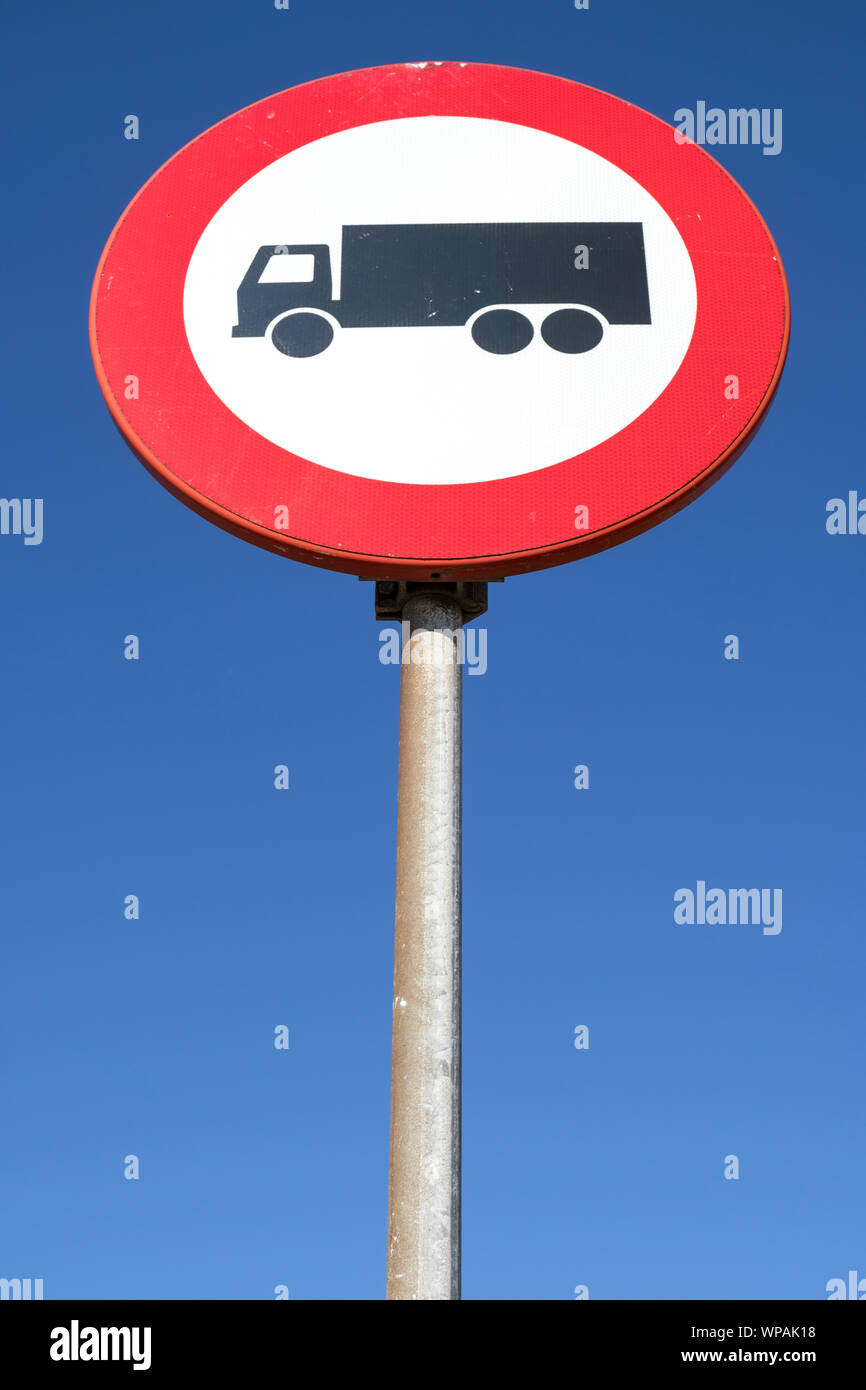 Niederländische Schild: Kein Zugriff für Nutzfahrzeuge Stockfoto