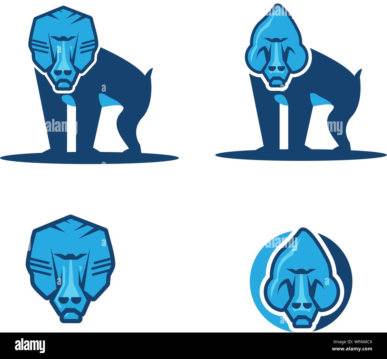 Ein Flachbild Symbol Abbildung: Maskottchen eines Pavians Stock Vektor