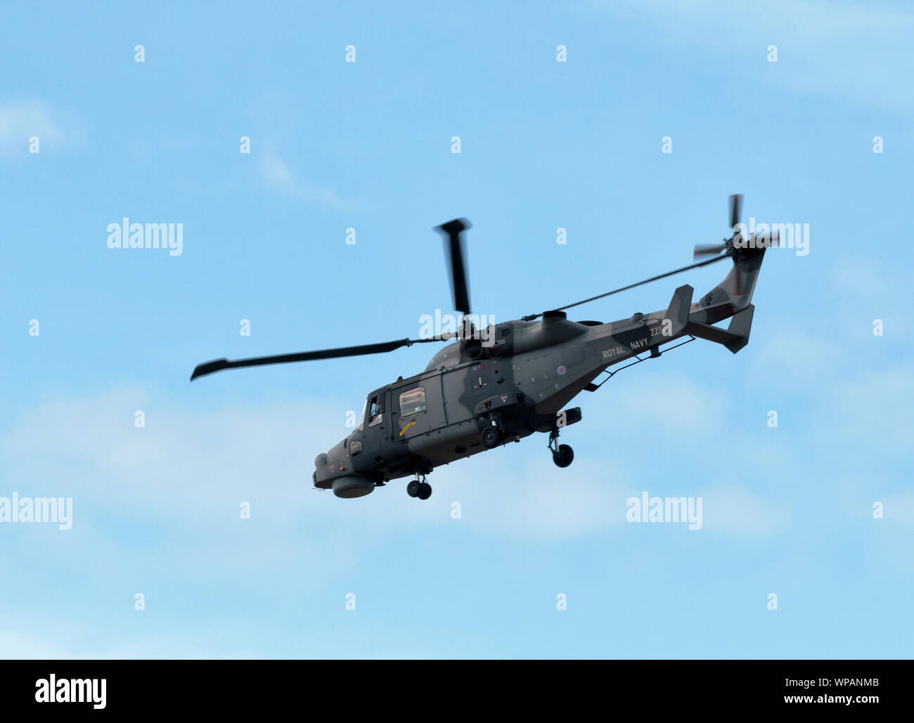 Die schwarze Katzen Hubschrauber Display Team durchführen an den 2019 Southport Air Show Stockfoto