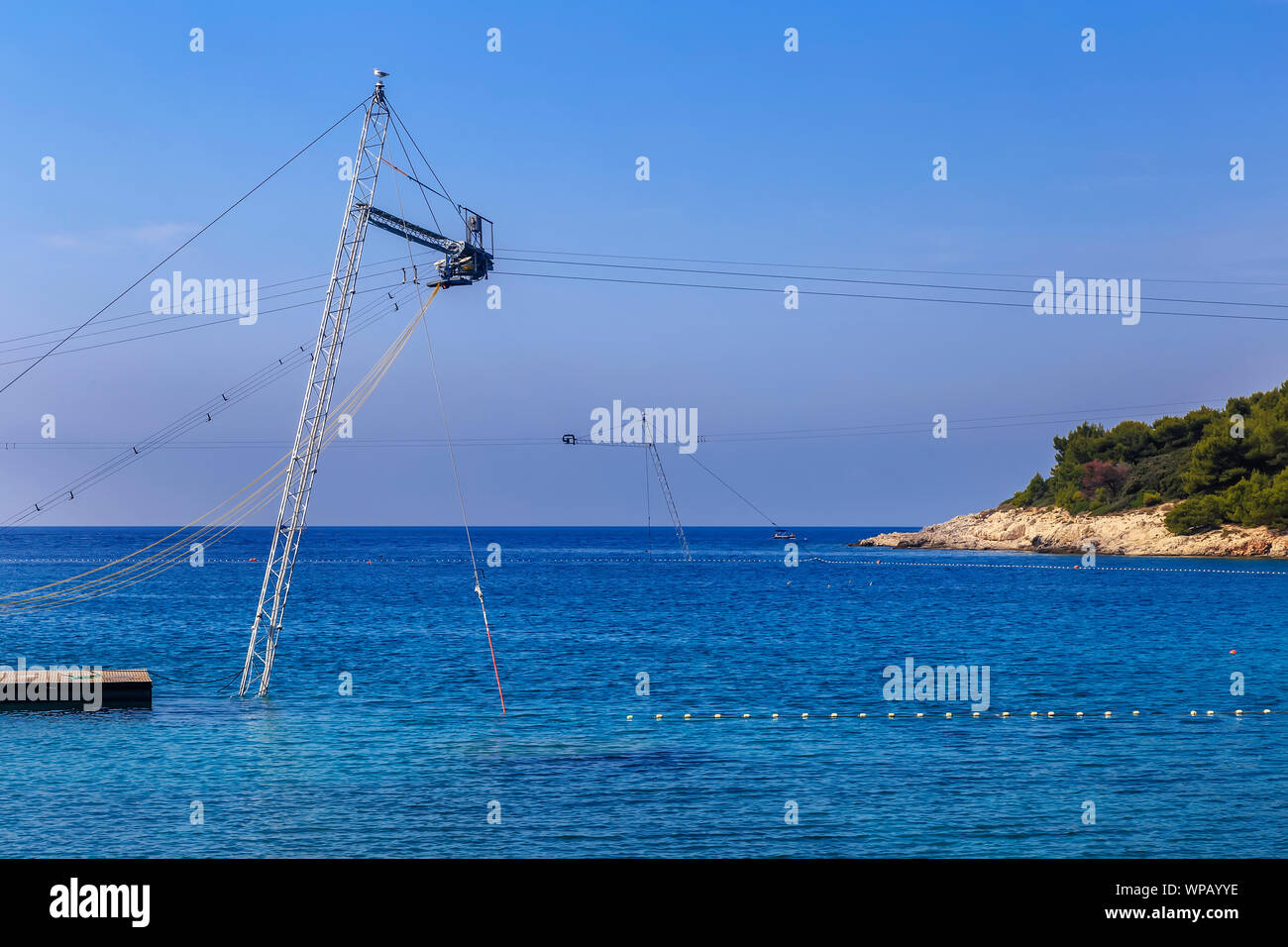 Wake-Park auf Stoja Halbinsel Istrien, Kroatien Stockfoto