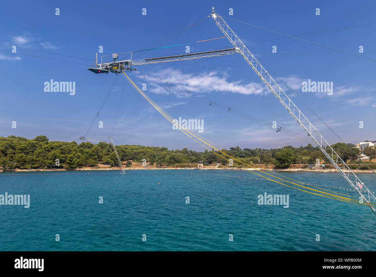 Wake-Park auf Stoja Halbinsel Istrien, Kroatien Stockfoto