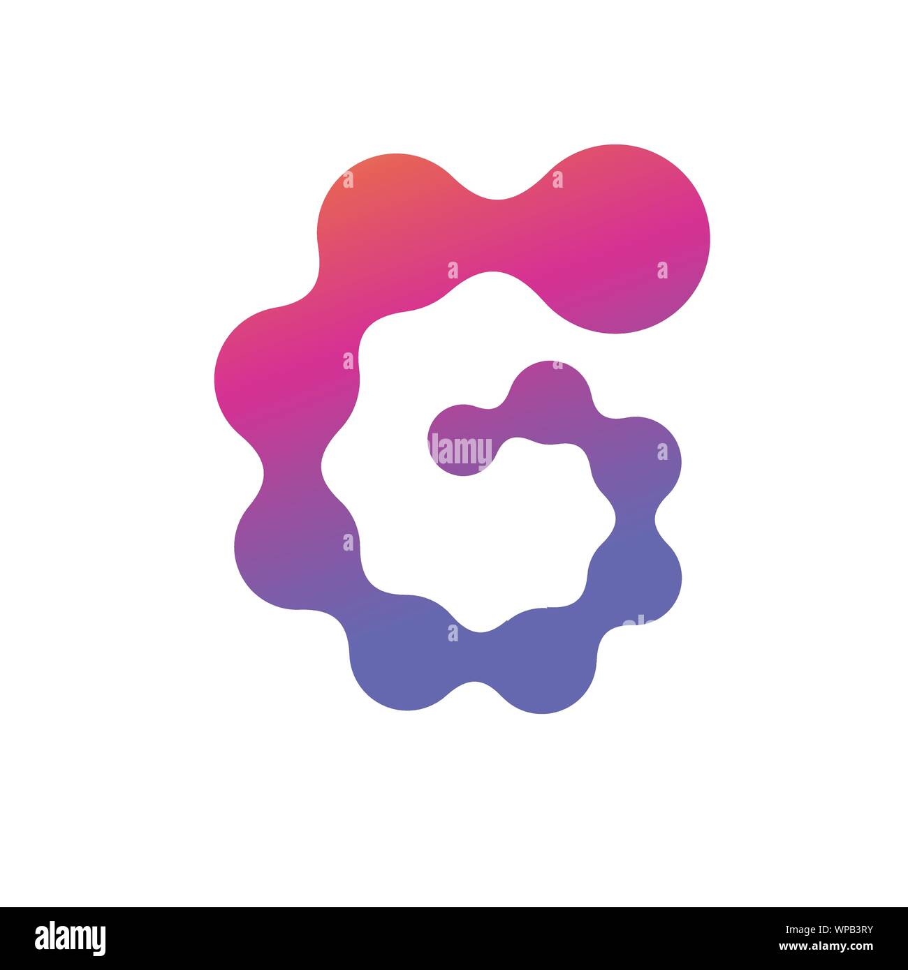 Abstrakte molekulare Nanotechnologie spiralförmige Struktur Logo. Vektor Illustration auf weißem Hintergrund Stock Vektor