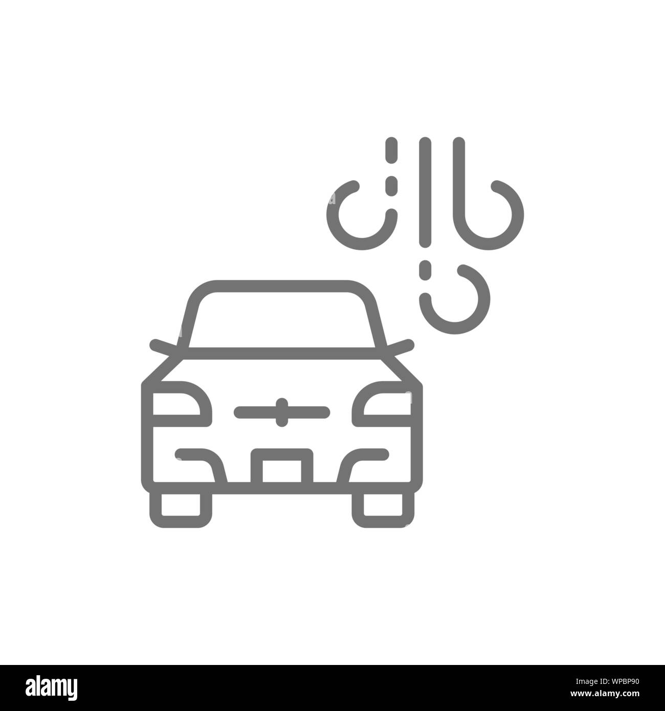 Auto Waschmaschine Symbol Leitung. Auf weissem Hintergrund Stock Vektor