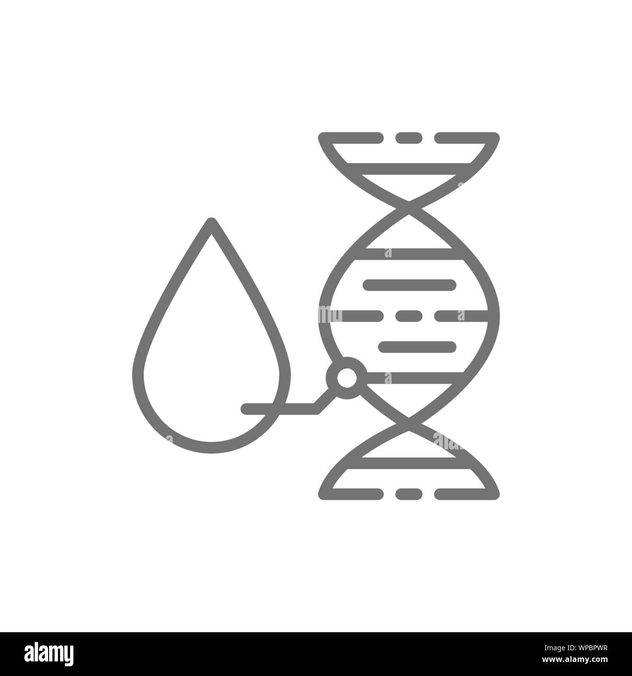 Vektor Blutprobe, DNA-Blut Symbol Leitung. Stock Vektor