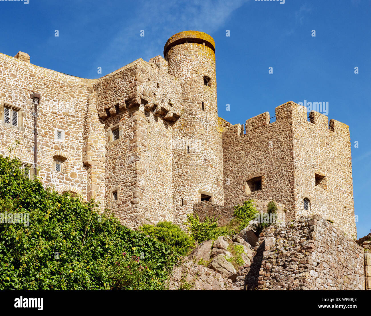 Mont Orgueil Castle, Gorey, Jersey, Channel Islands. Stockfoto