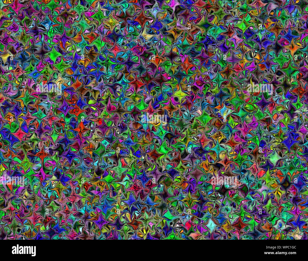 Stilisierte bunte Rhombus shape Sterne mit schwarzen Rahmen Hintergrund Stockfoto