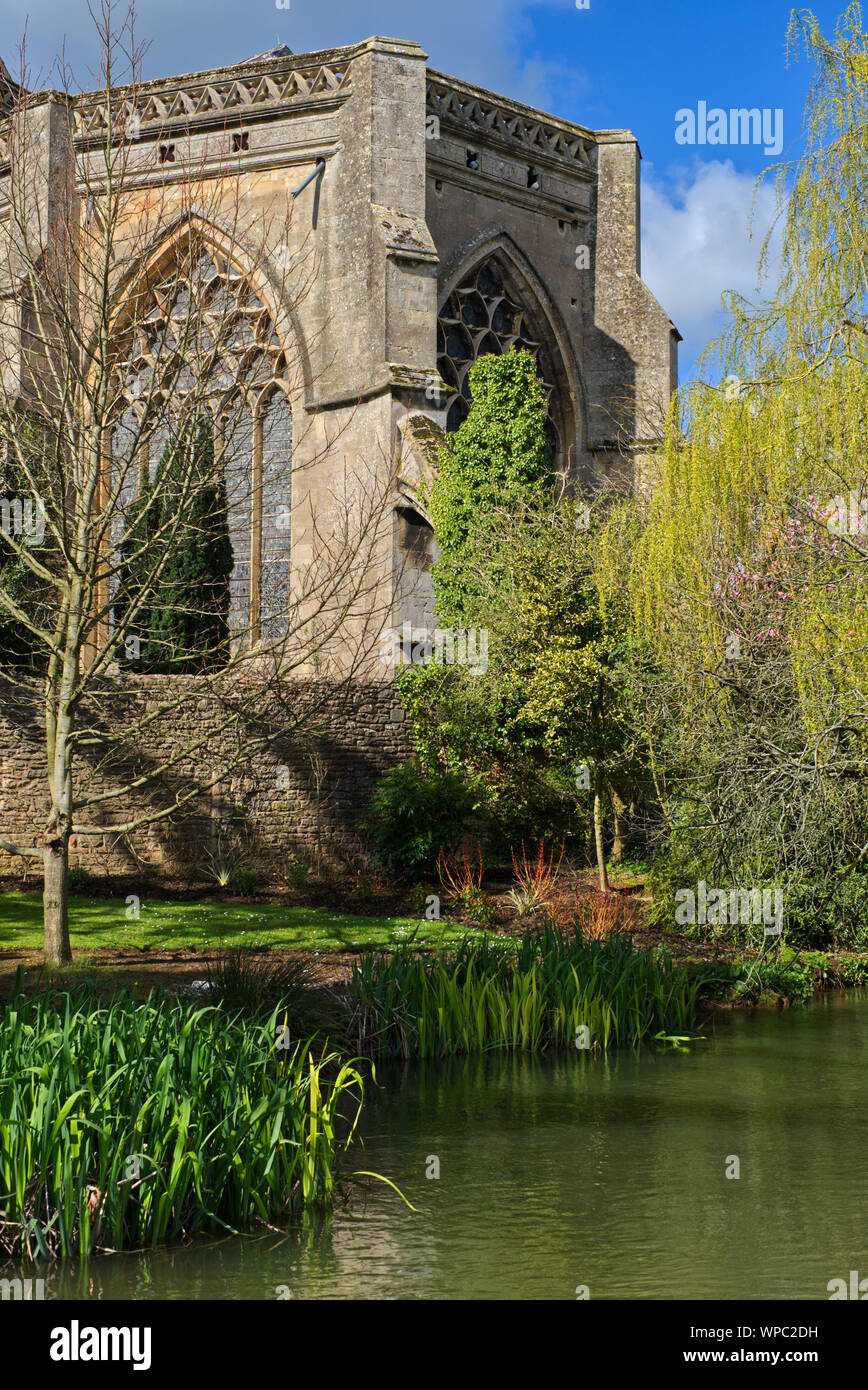 Außenansicht der Marienkapelle an der Wells Cathedral. Stockfoto