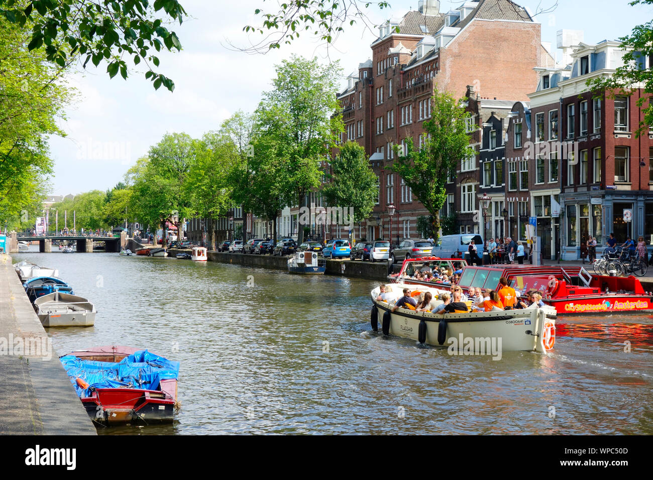 Amsterdamer Kanal - Holland Niederlande Stockfoto