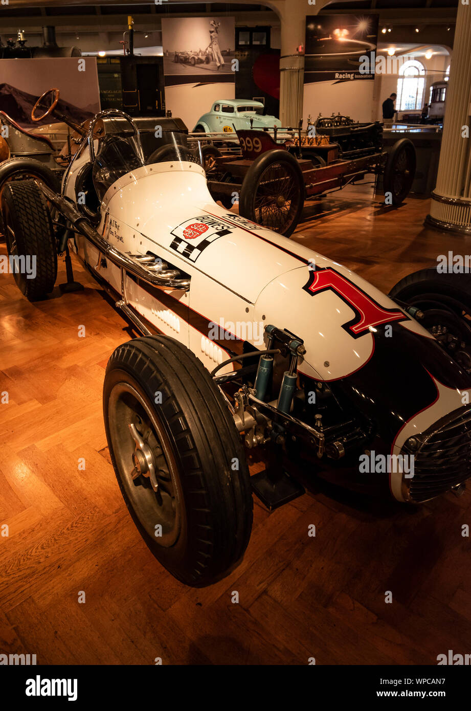 Dearborn, MI, USA - März 2019: Die 1960 Meskowski Rennwagen im Henry Ford Museum der Amerikanischen Innovation präsentiert. Stockfoto
